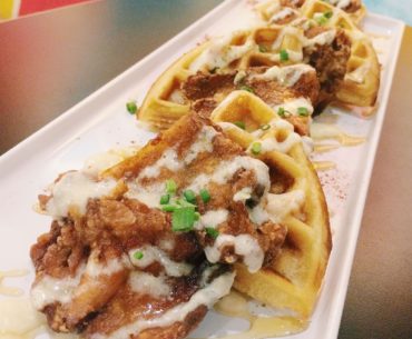 Fried Karaage Chicken & Waffles - Little Hiro