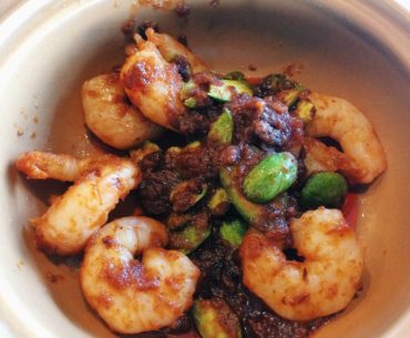 Sambal Prawns and Petai - 5 Little Monkeys Cafe