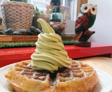 Kaya Waffle with Green Tea Soft Serve - The Cold Pantry