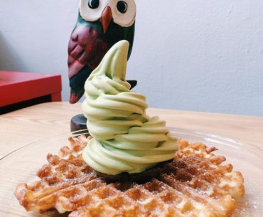 Thin Waffle with Matcha Soft Serve - The Cold Pantry