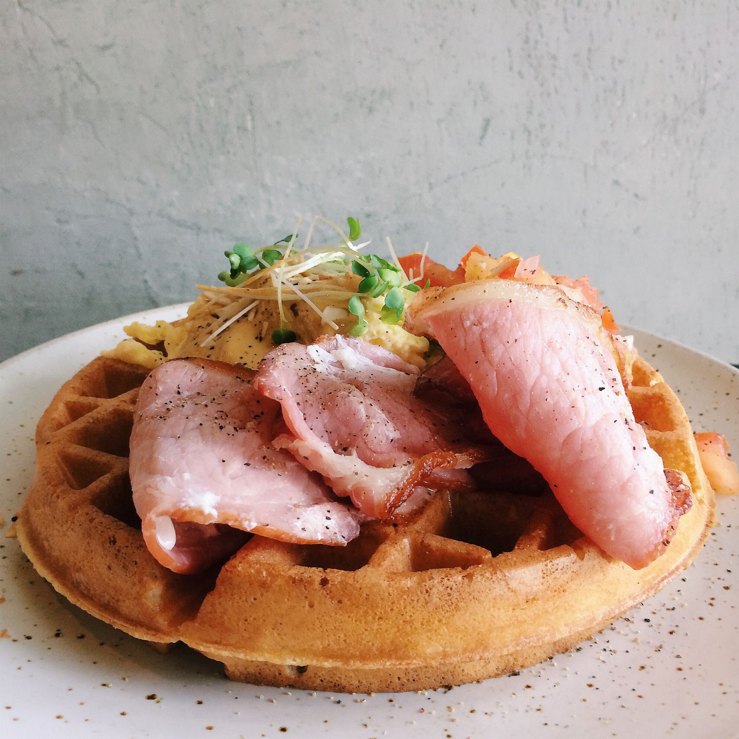 Savoury Waffle with Bacon - Craftsmen Specialty Coffee