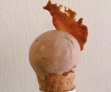 Banana Nutella Gelato in Chocolate-Filled Cone - Churn Creamery