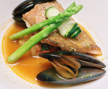 Roast Red Snapper with Tom Yum Bouillabaisse - Wild Rocket