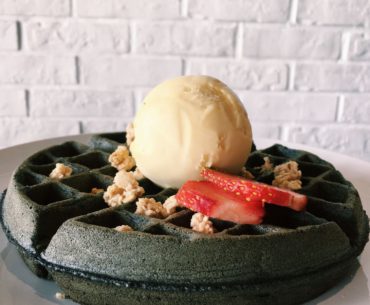 Charcoal Waffle - Double Scoops