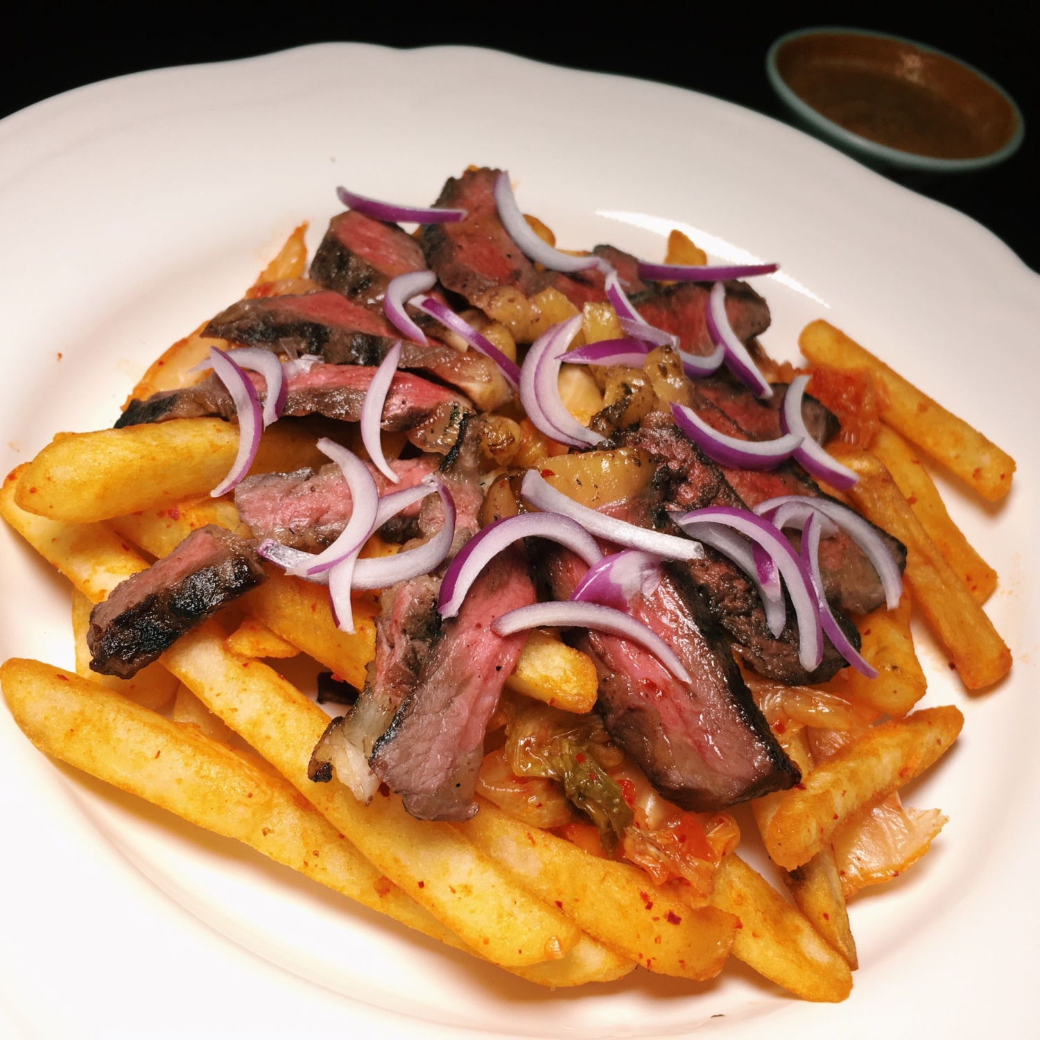 Grilled Steak with Kimchi Fries - Paper Crane
