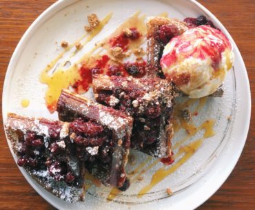 Buttermilk Waffle with Mixed Berries Compote - Atlas Coffeehouse