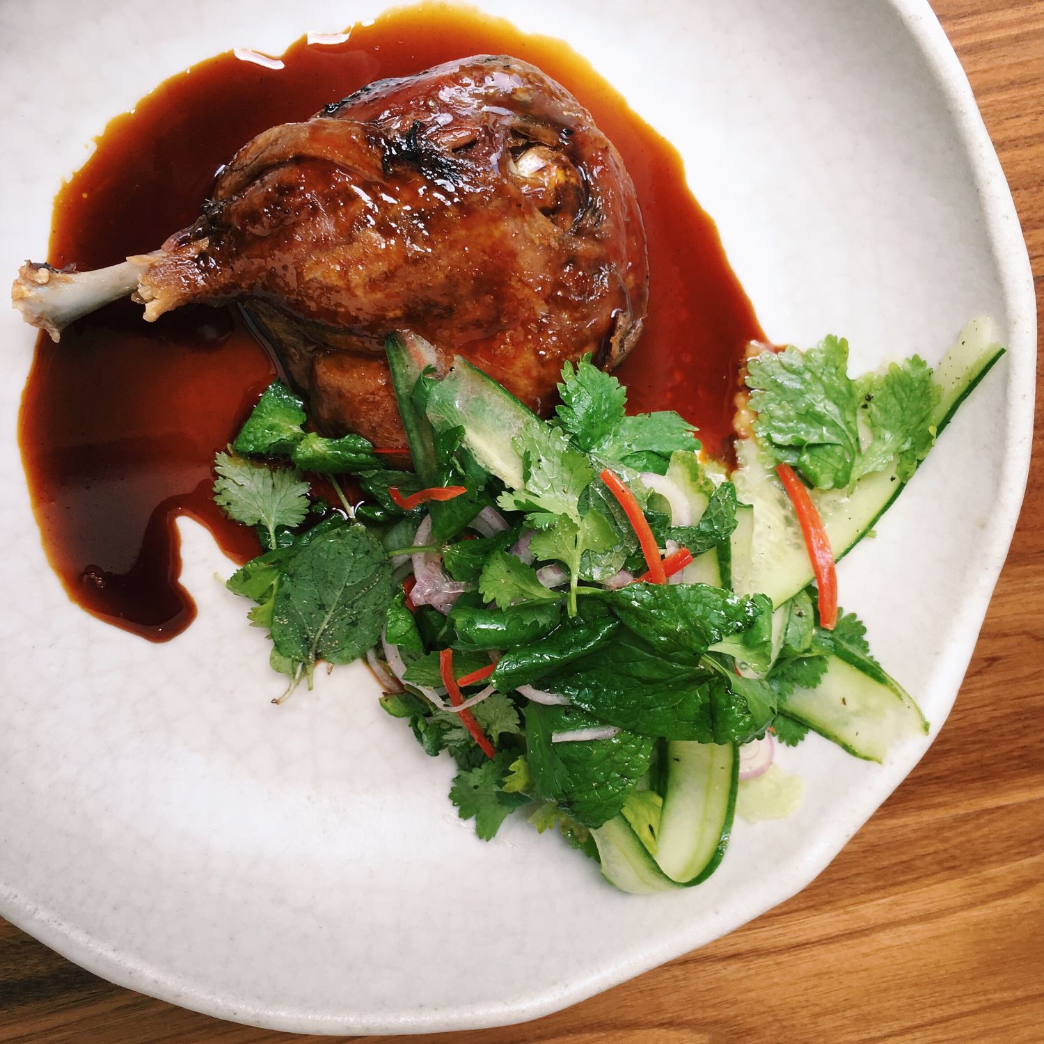 Confit Duck Leg with Waffles - Cheek by Jowl