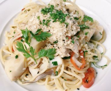 Wild Alaskan Cod Aglio Olio - Flutes Restaurant