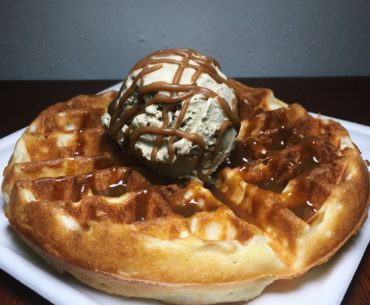 Waffle with Hojicha Ice Cream - The Flourist
