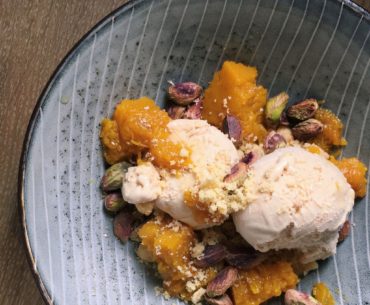 Earl Grey Ice Cream with Candied Kabocha - Gastrosmiths