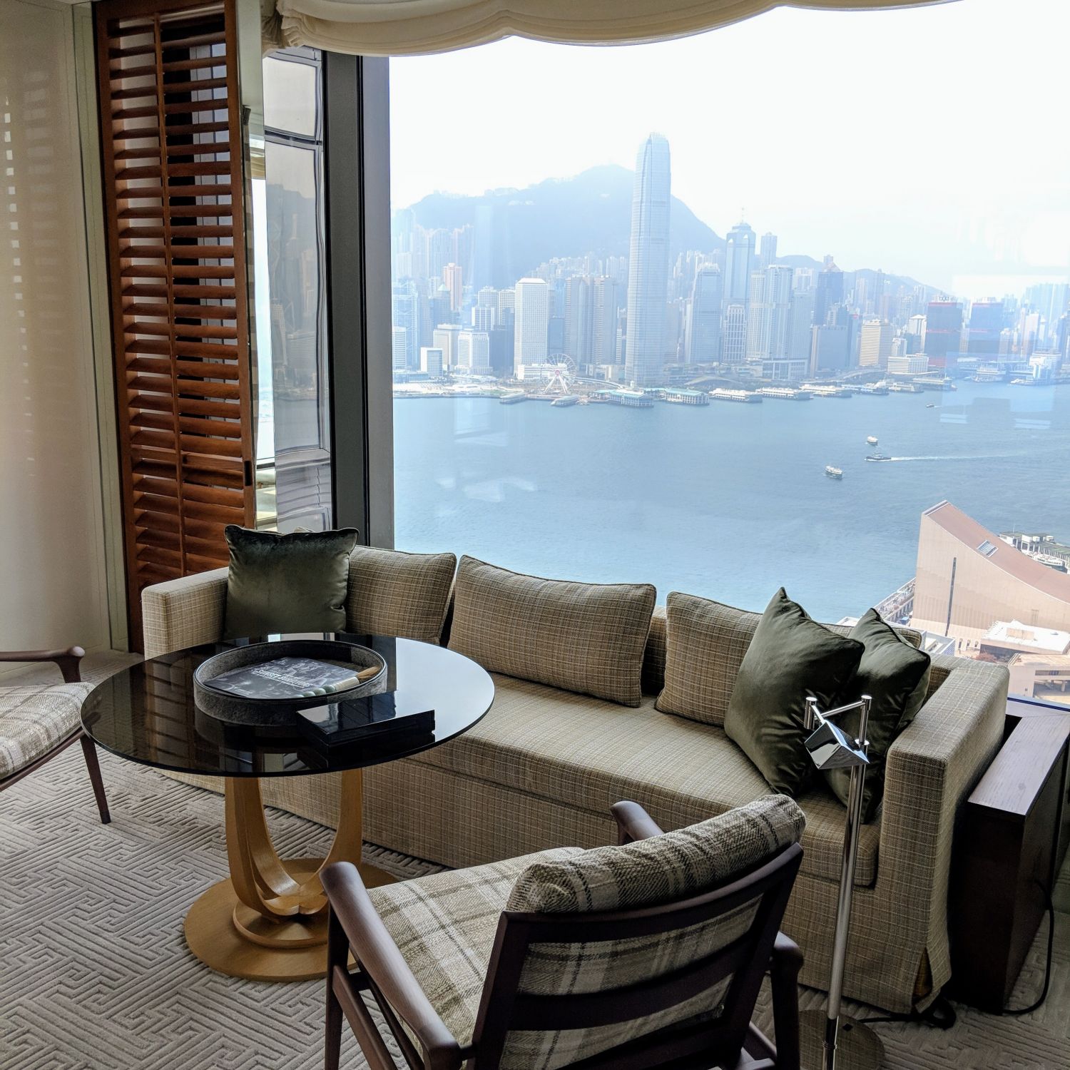 rosewood hong kong grand harbour corner suite living room