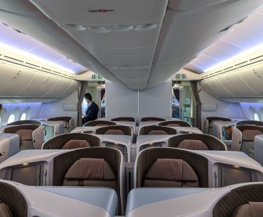 Regional Business Class on Singapore Airlines SQ850 Boeing 787-10 Business Class Cabin