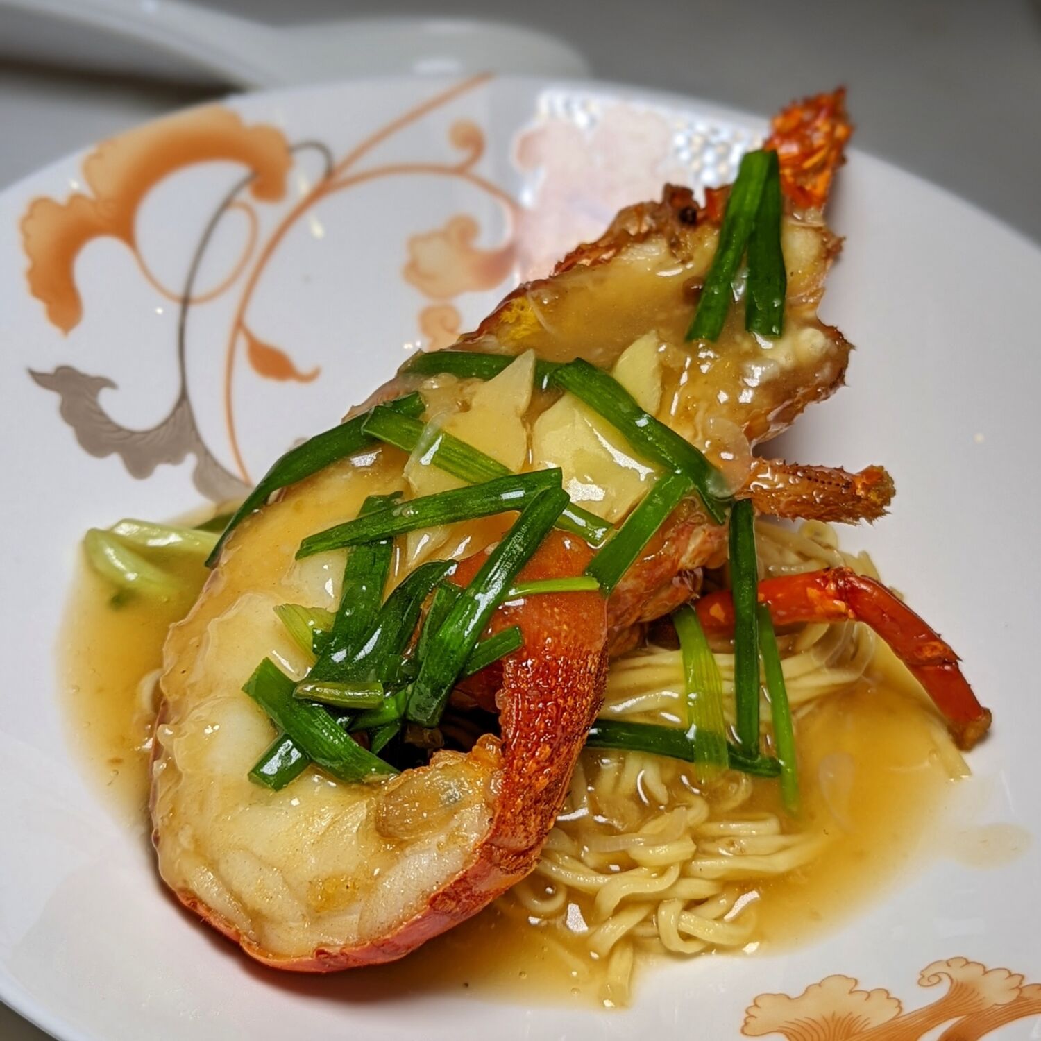 Regent Singapore Summer Palace Stewed Ee Fu Noodle with Lobster, Ginger and Spring Onion