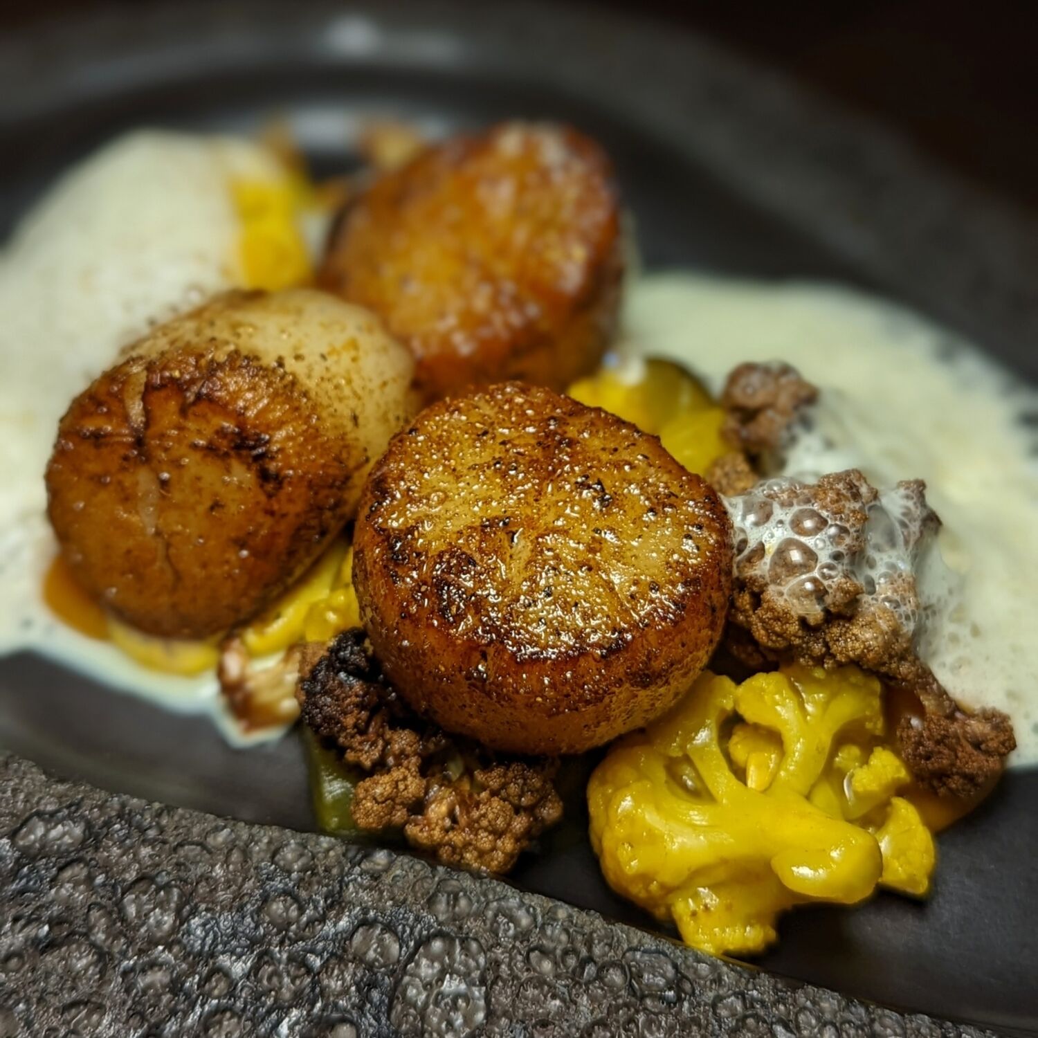 The Langham, Jakarta Tom's by Tom Aikens Hand Dived Spiced Scallops