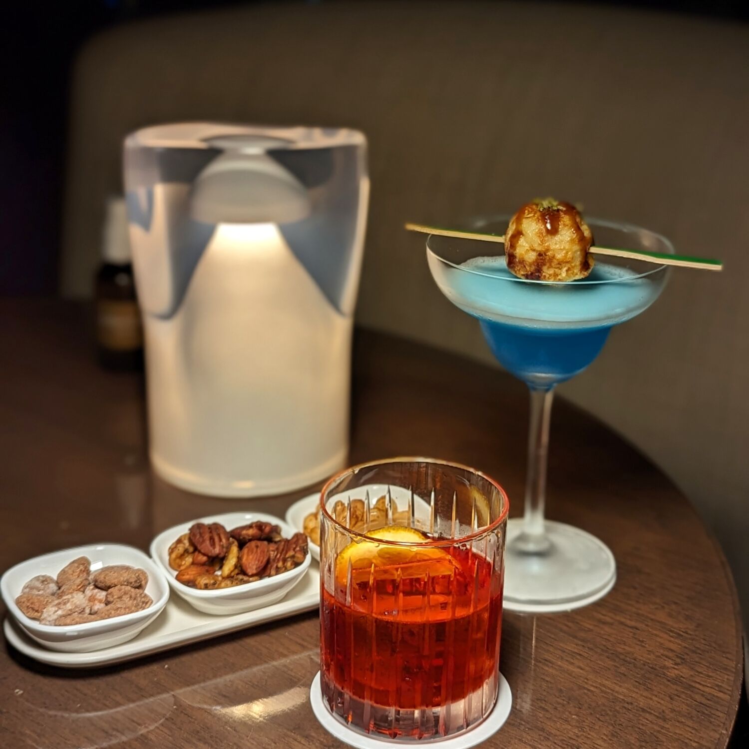Conrad Osaka 40 Sky Bar and Lounge Takoyaki In The Sky and Negroni cocktails