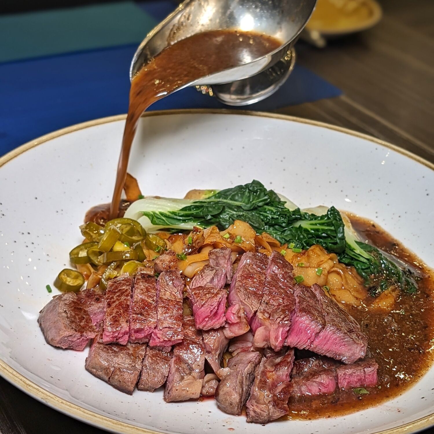 One Farrer Hotel Singapore Escape Restaurant Wok Fried "Hor Fun" with Seared Ribeye Steak