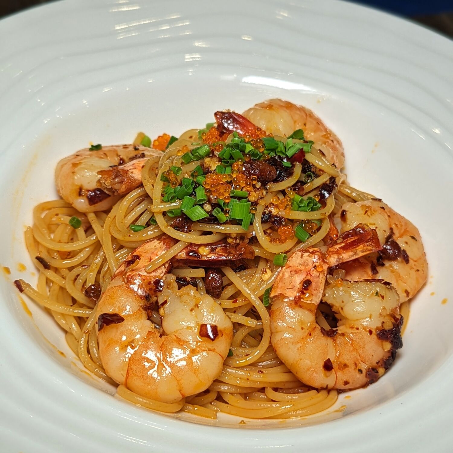 One Farrer Hotel Singapore Escape Restaurant "Mala" Prawn Pasta