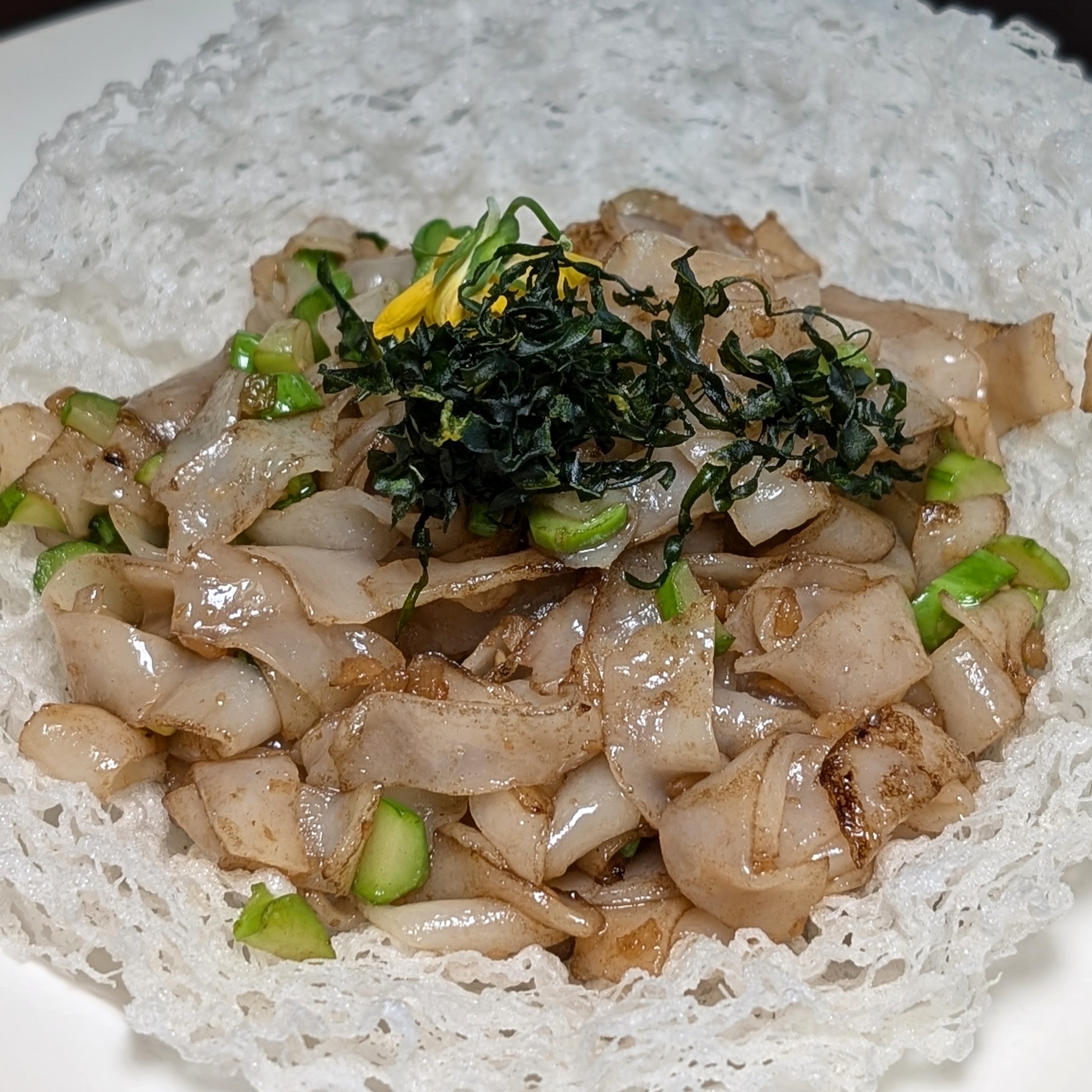 Mandarin Oriental, Singapore Cherry Garden Wok Fried Hor Fun with Preserved Radish and Hong Kong Kai Lan