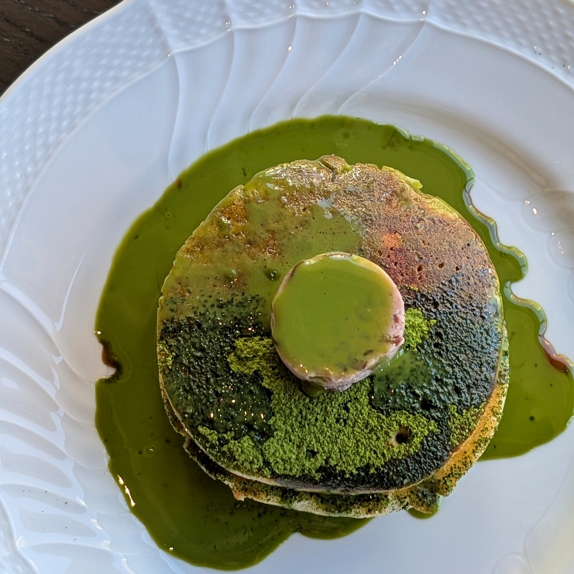 Janu Tokyo Janu Grill Breakfast Matcha Pancake with Red Bean Paste