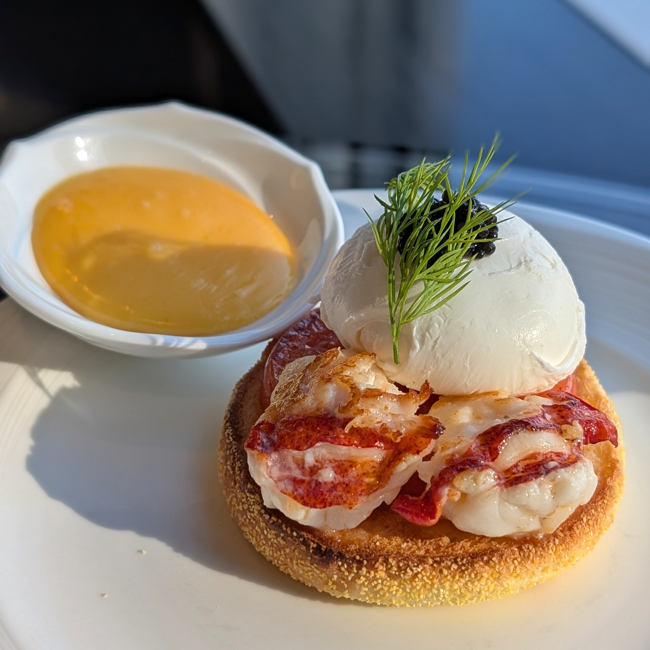 Shangri-La Tokyo Horizon Club Lounge Breakfast Egg Royale with Marinated Lobster Medaillon and Caviar