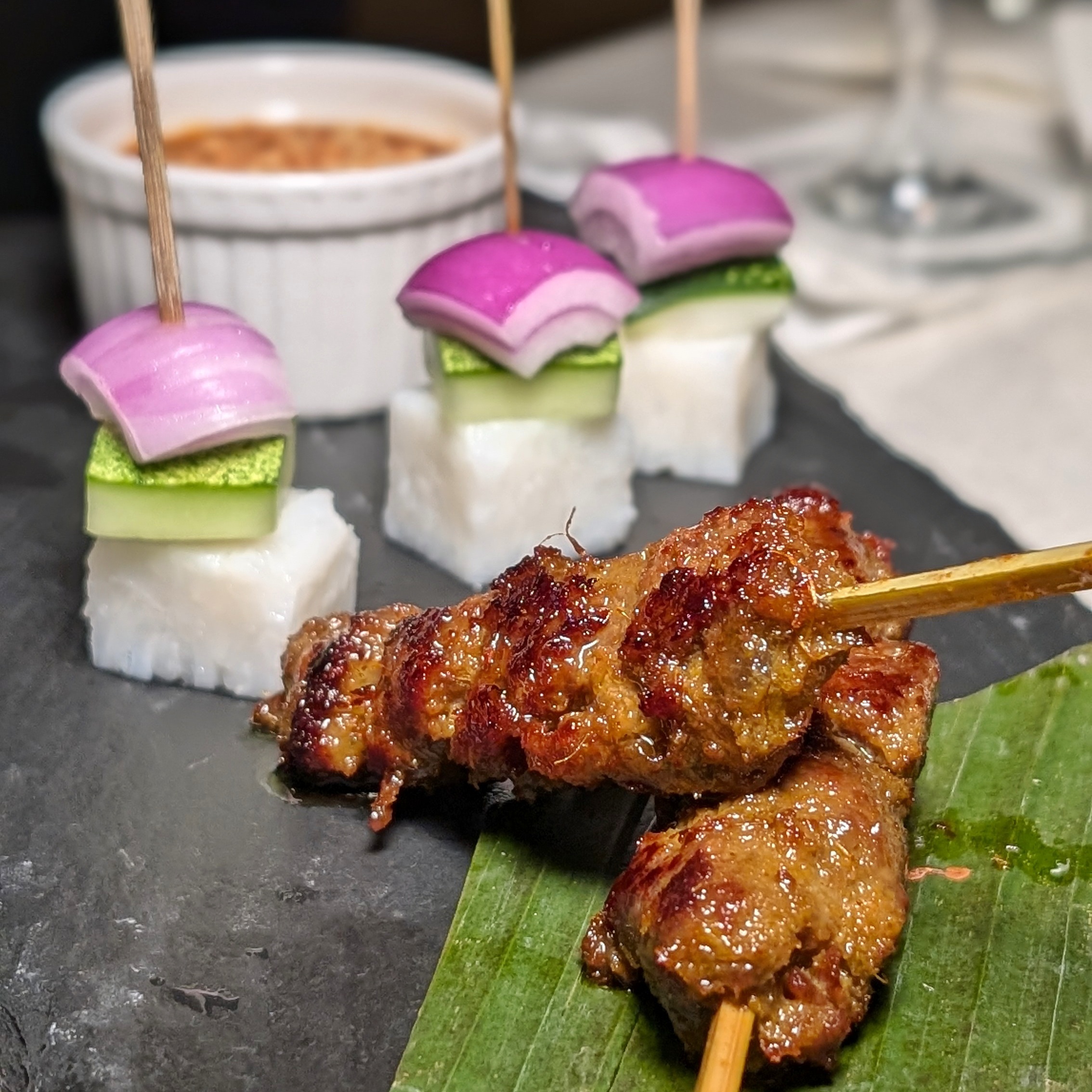 First Class on Singapore Airlines SQ656 Boeing 787-10 Changi Airport Terminal 3 The Private Room Wagyu Satay