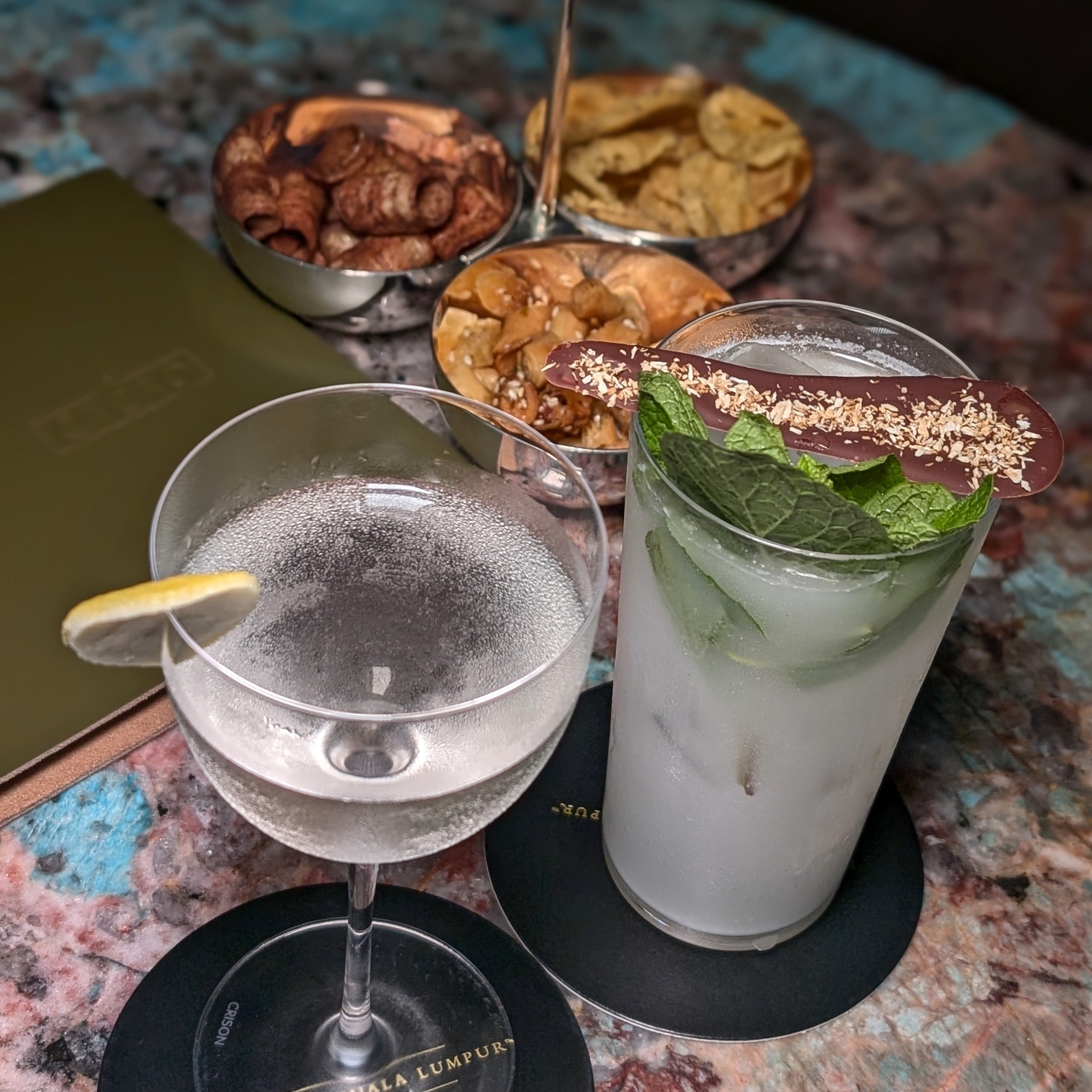 Park Hyatt Kuala Lumpur Cacao Mixology & Chocolate Cacao-Nut Highball and Vesper Martini