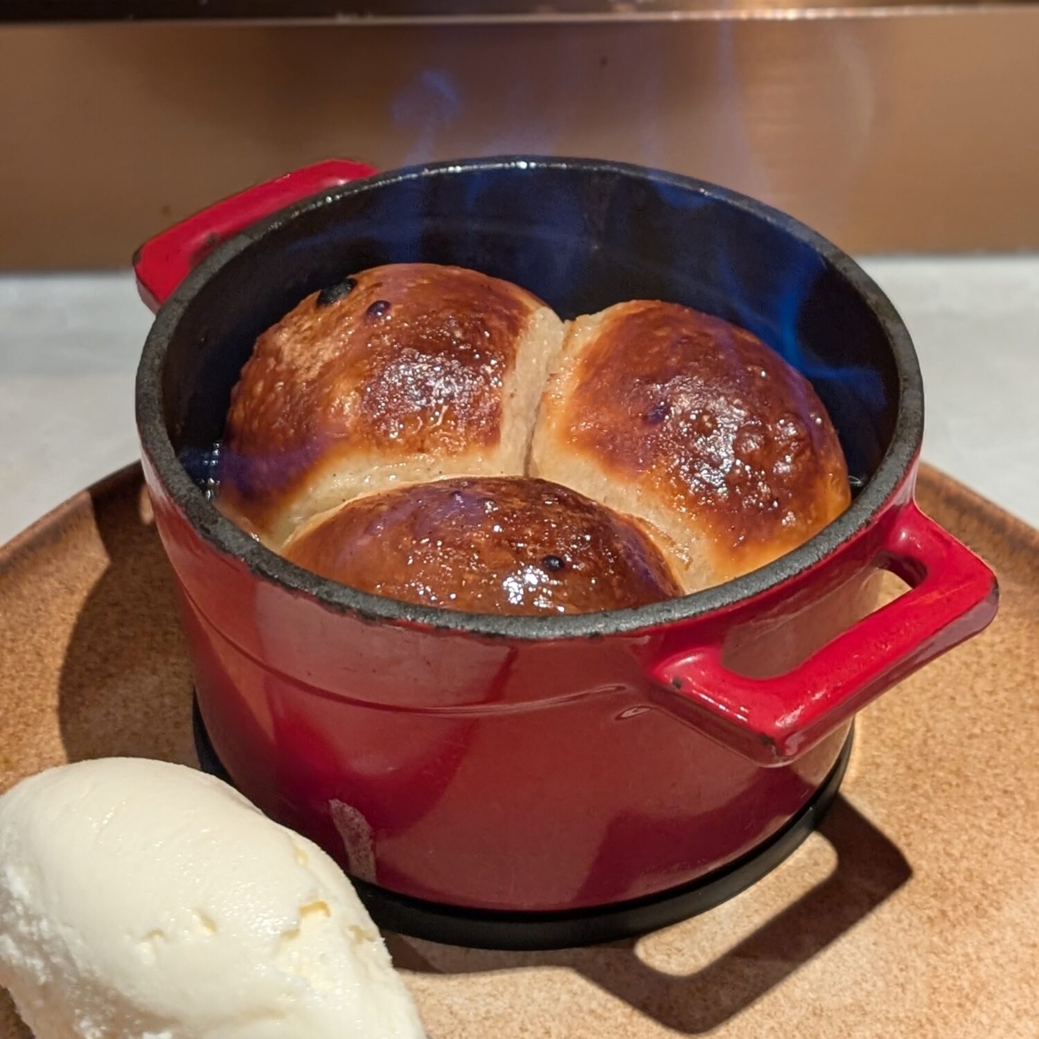 FOC Restaurant Flaming Rum Baba