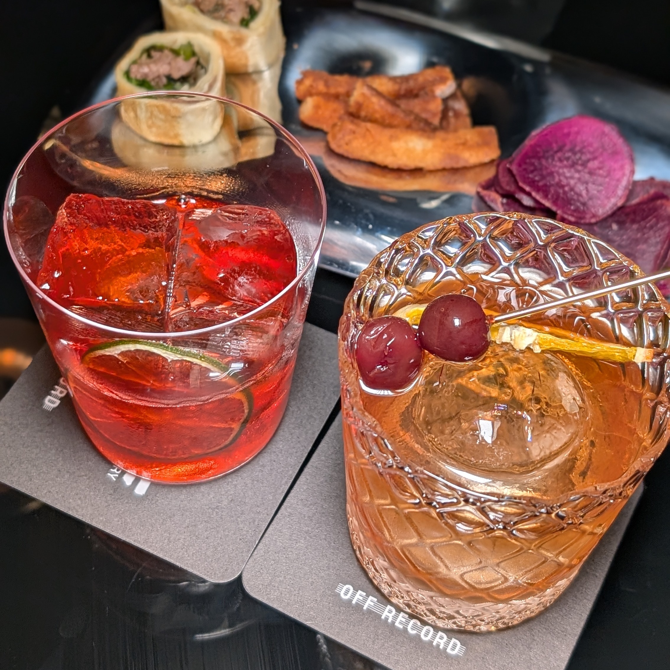 Fairmont Tokyo Off Record Negroni and Old Fashioned