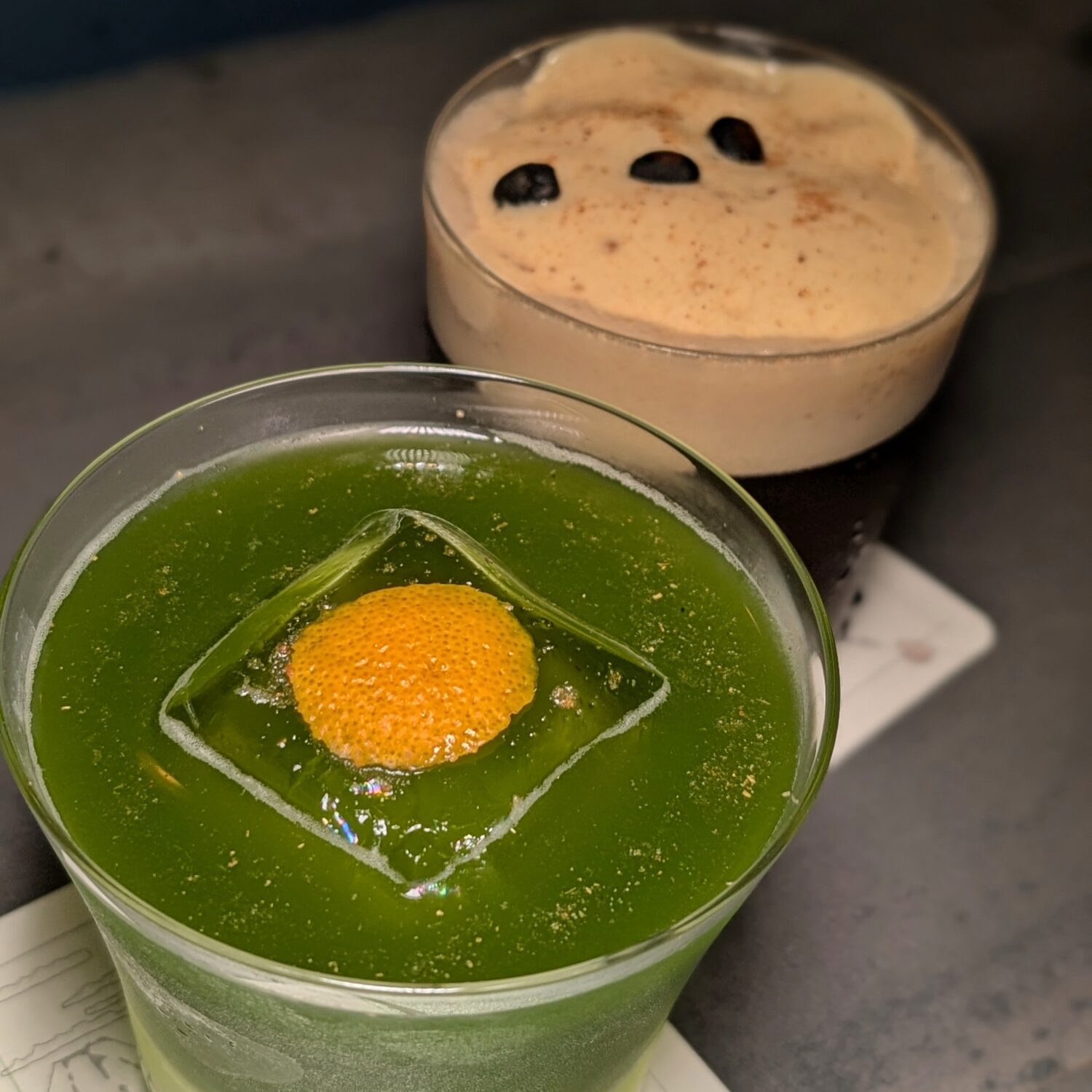 El Fuijyama Mezcal Matcha Old Fashioned and Mezcal Espresso Martini