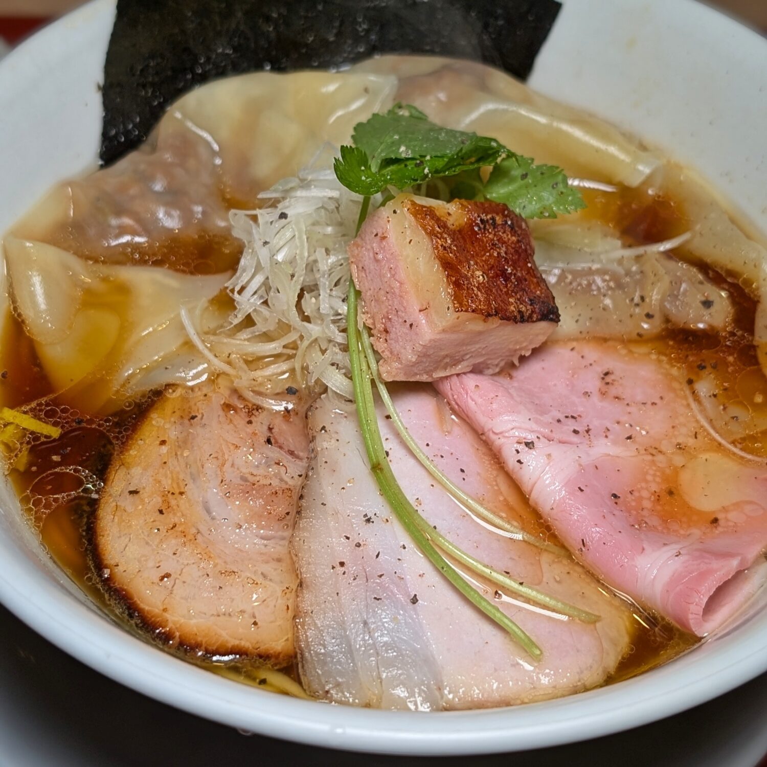 Mugi to Mensuke Guinea Fowl Shoya Ramen with Extra Wonton