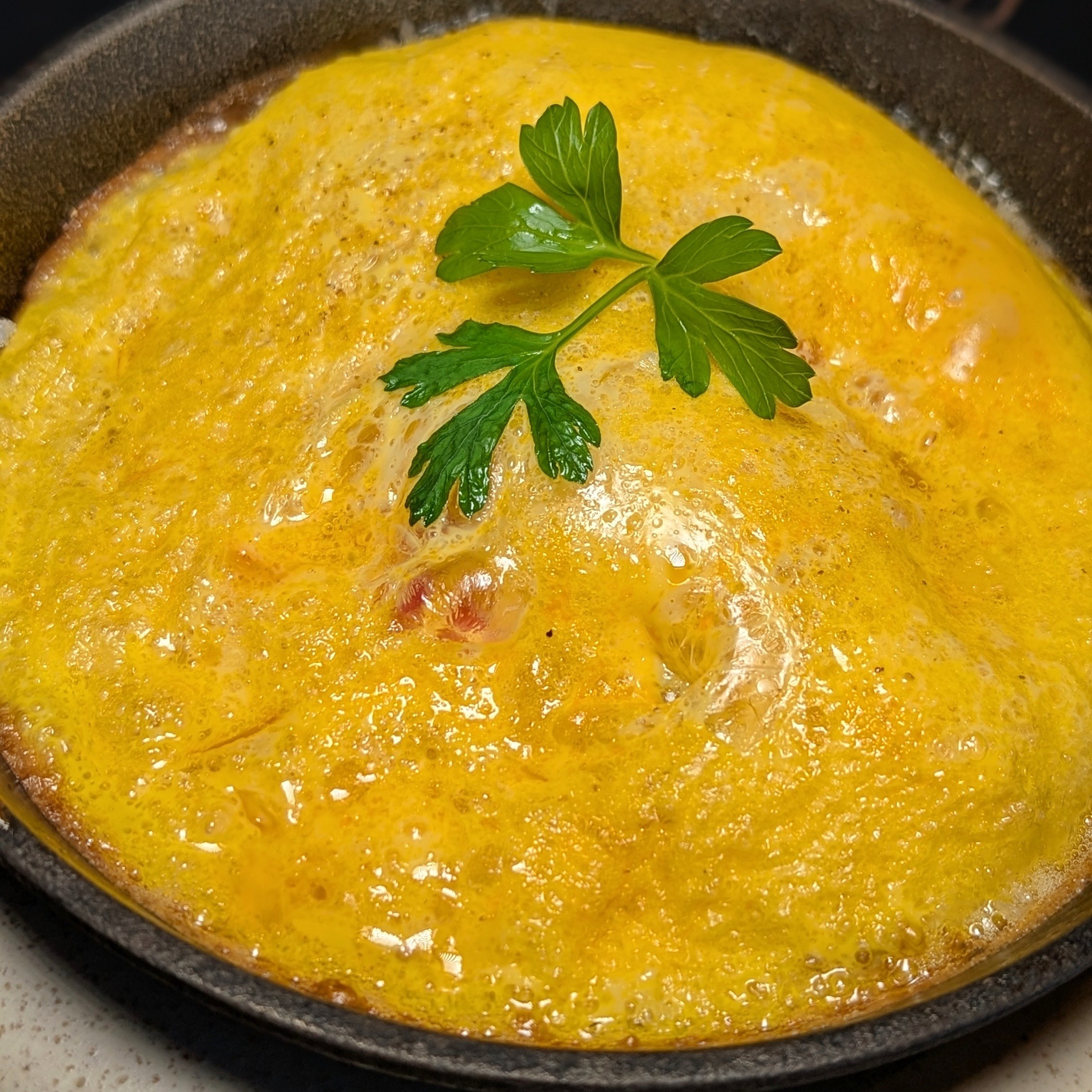 Patina Osaka Inaki Breakfast Basque Style Omelet Cage-Free Eggs Peppers and Beans