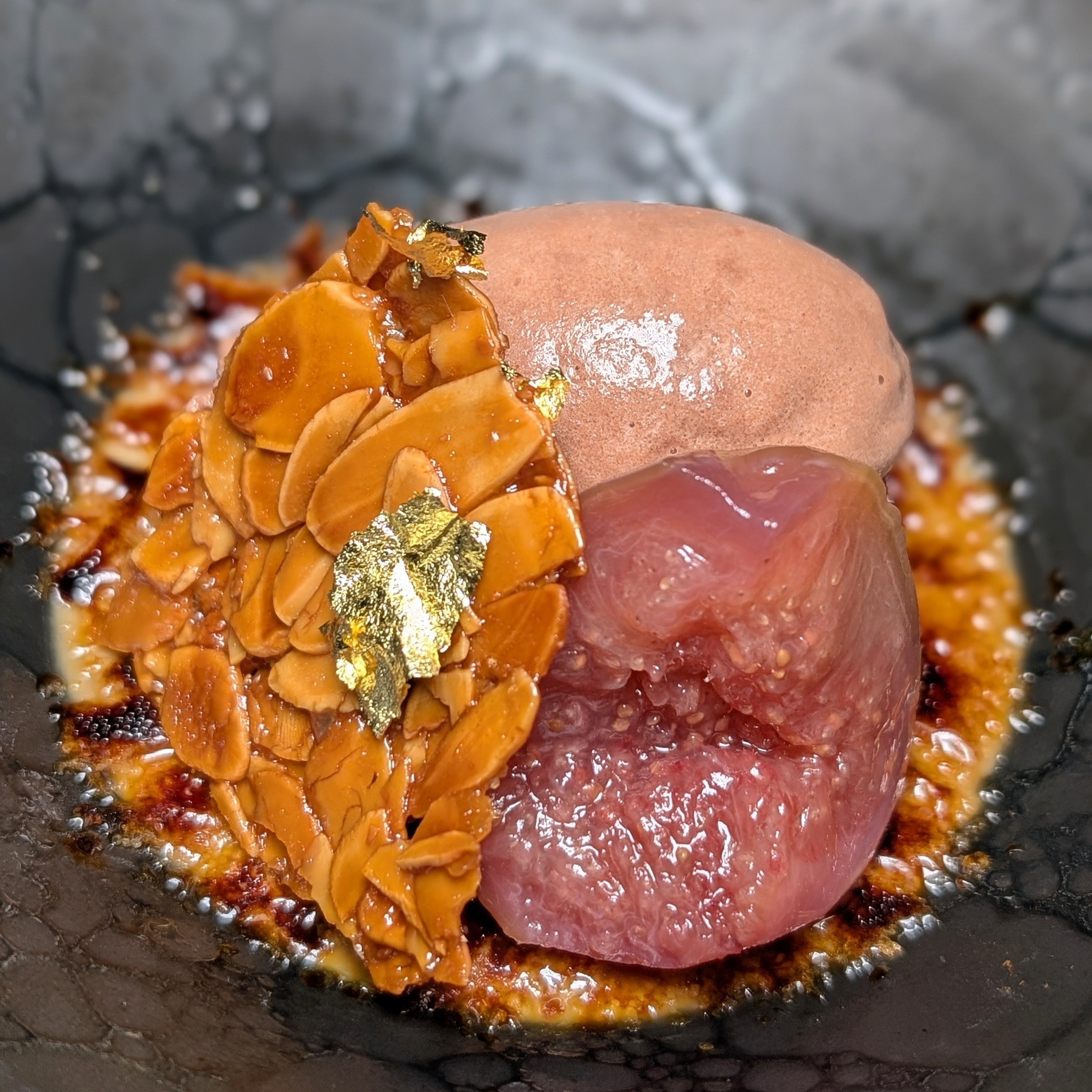 Waldorf Astoria Osaka Tsukimi Chocolate Sorbet and Figs with Green Tea Brûlée