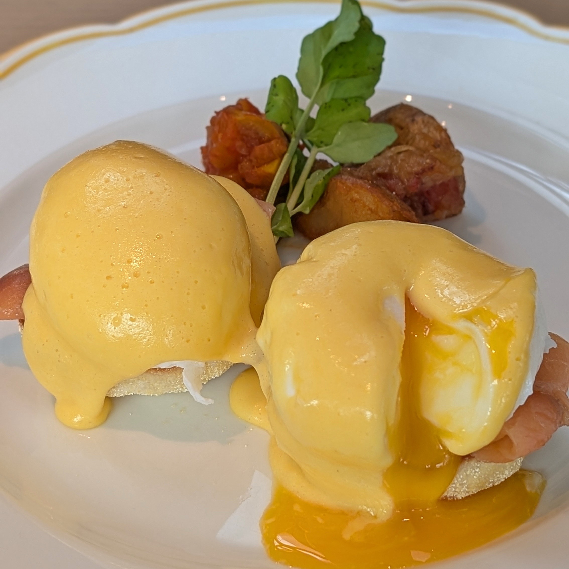 Waldorf Astoria Osaka Jolie Brasserie Breakfast Kyoto Eggs Benedict with Osaka Miso Hollandaise Sauce