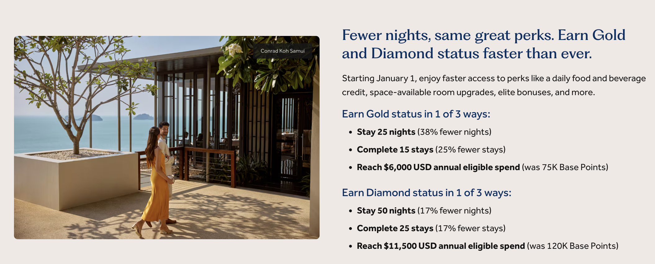 Hilton Honors New Tiers