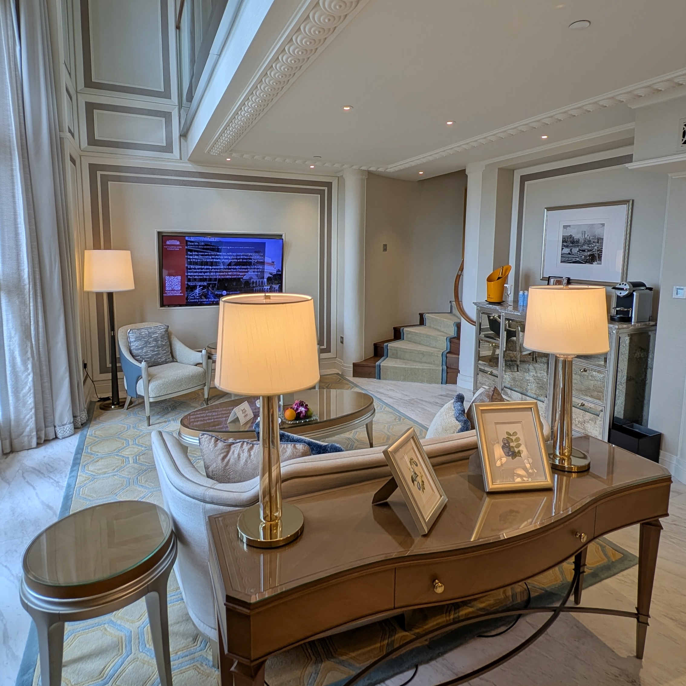 The Fullerton Hotel Singapore Loft Suite Living Room