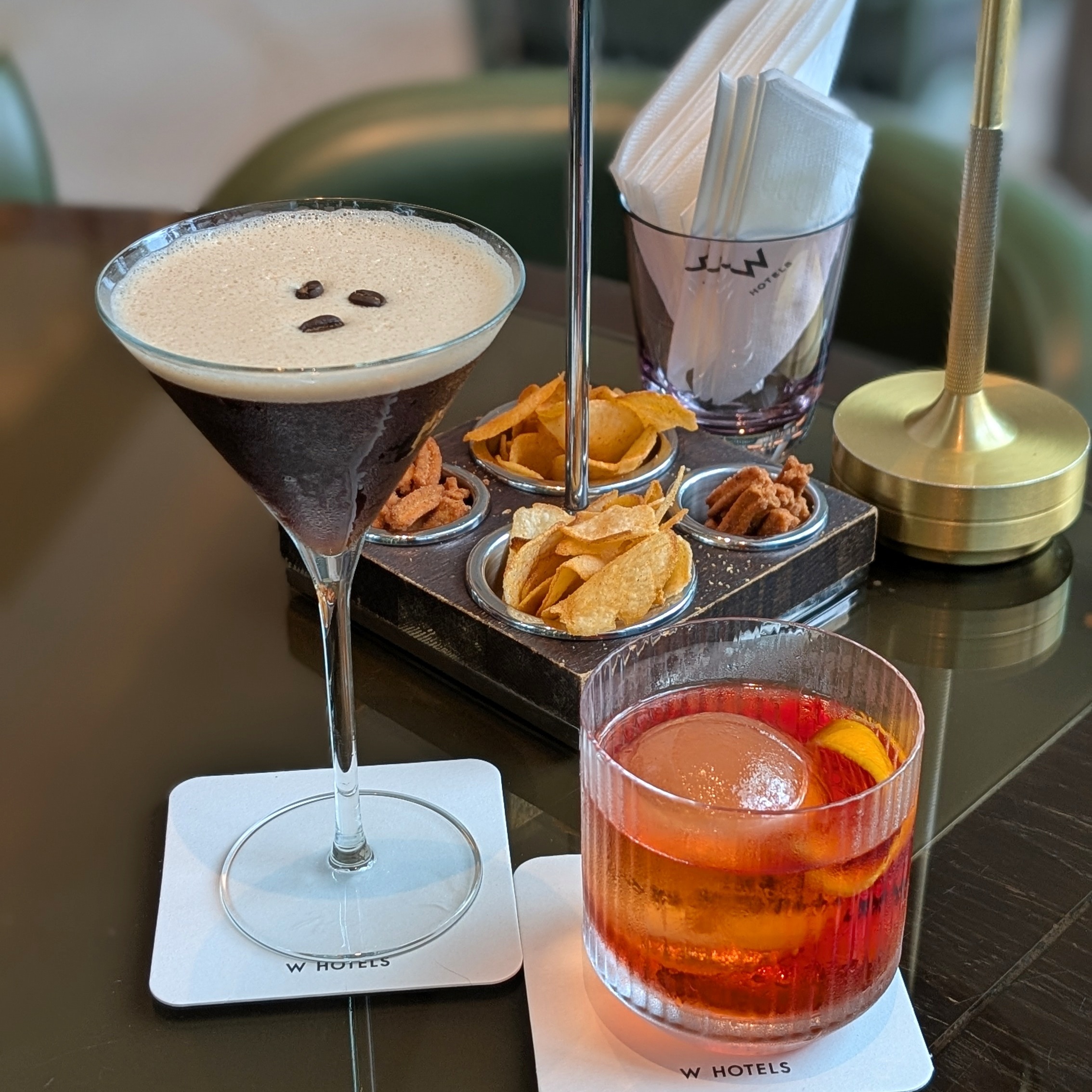 W Singapore - Sentosa Cove WOOBAR Happy Hour Espresso Martini and Barrel Aged Negroni