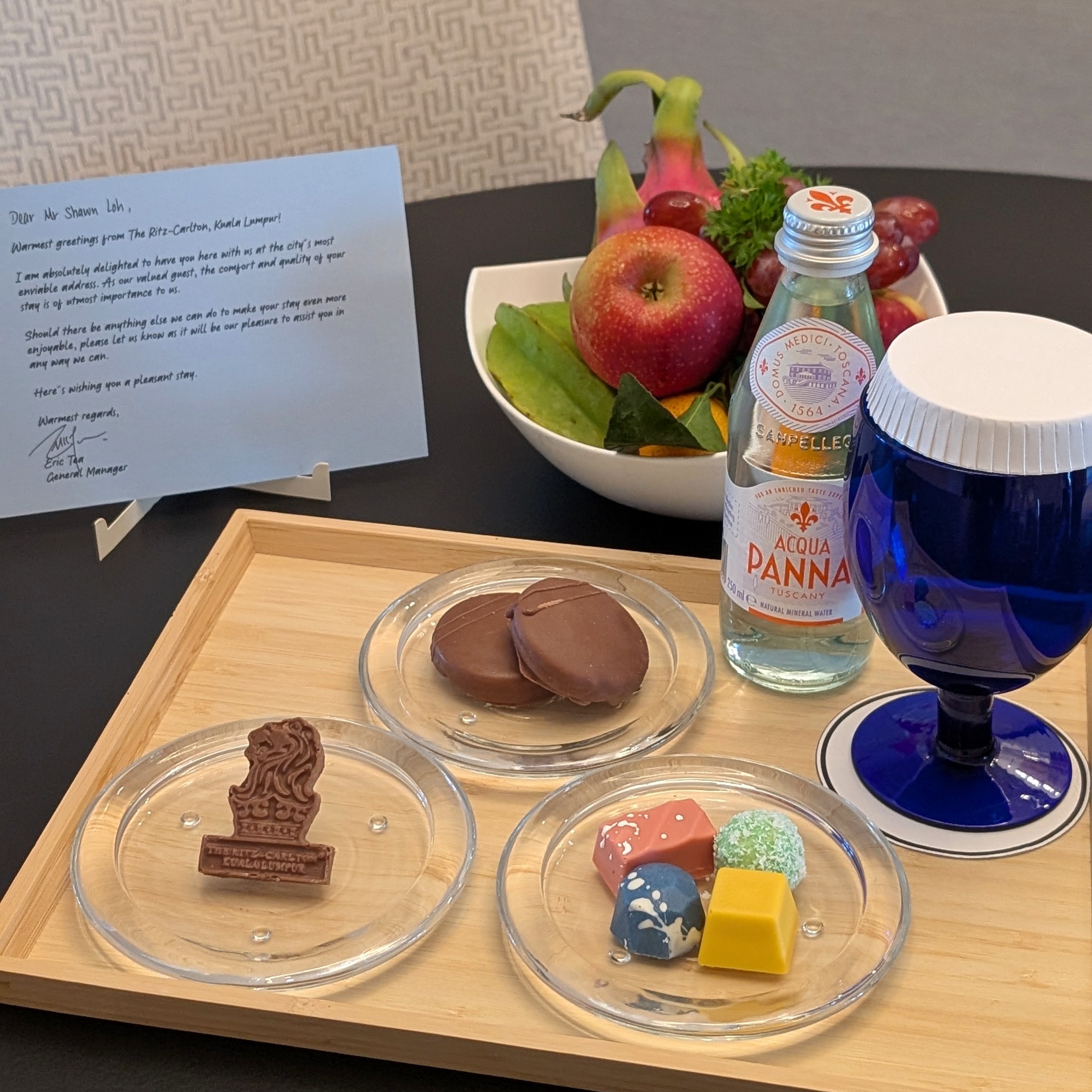 The Ritz-Carlton, Kuala Lumpur Club Suite Welcome Amenity