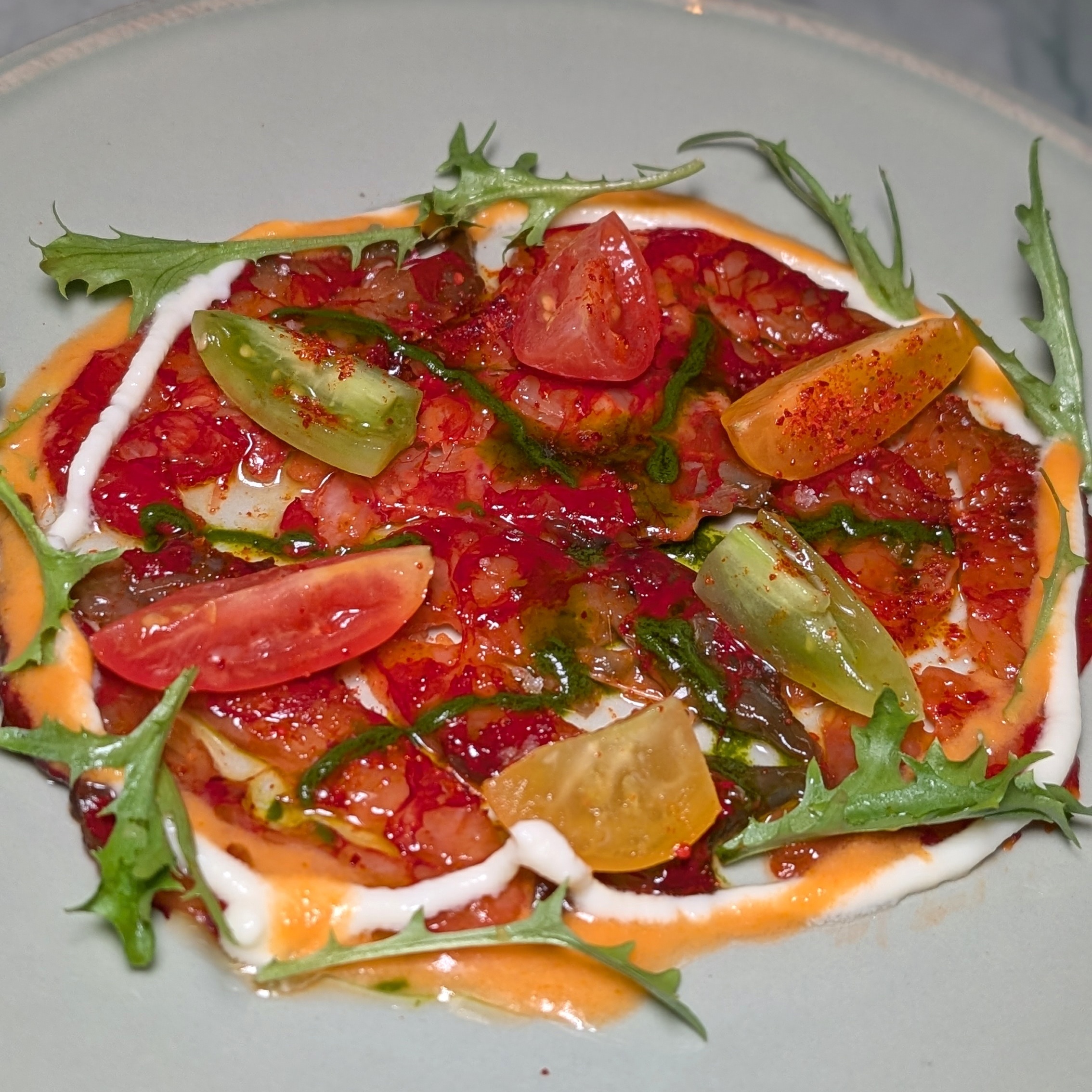 Andaz One Bangkok Piscari Mediterranean Red Prawn Carpaccio