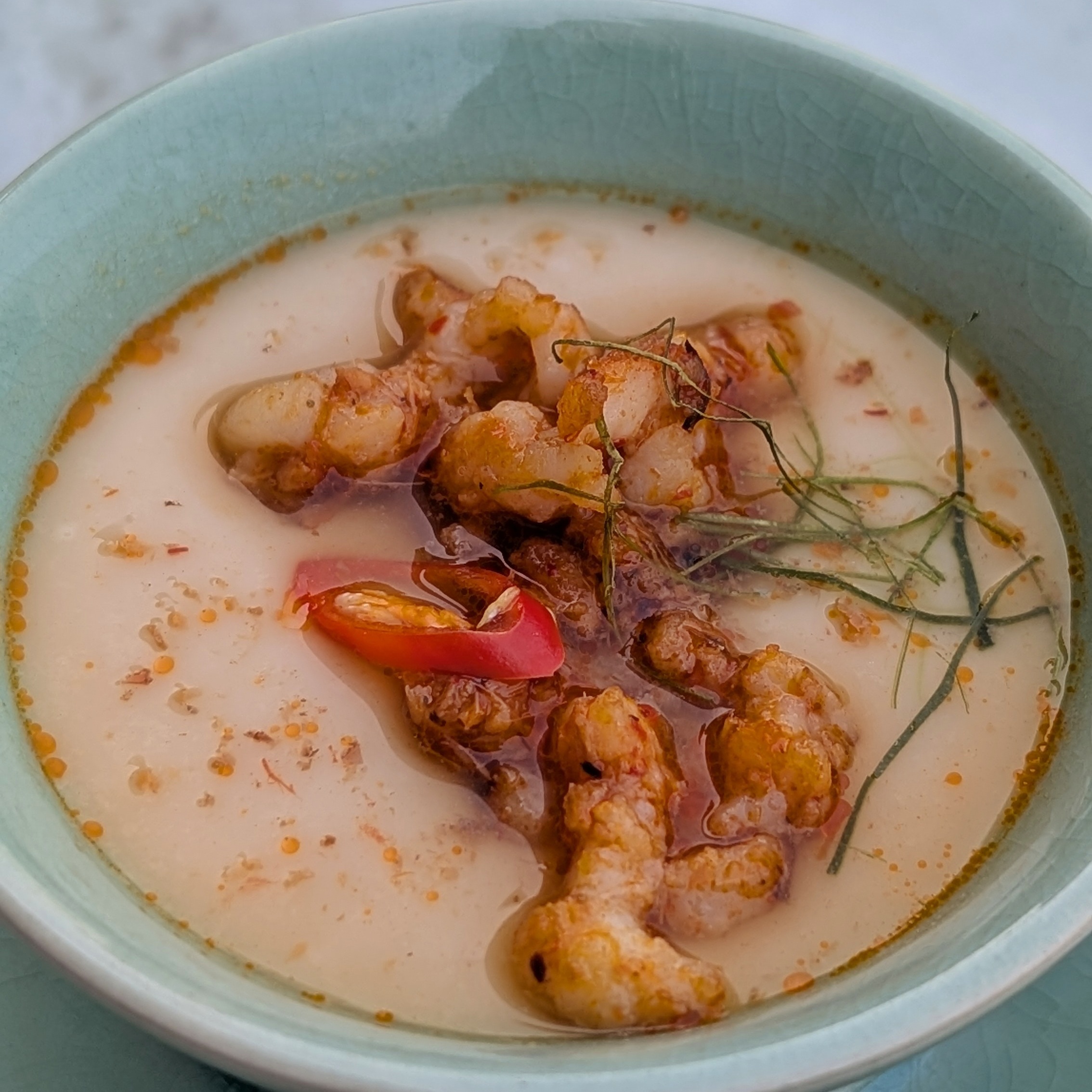 Andaz One Bangkok Andaz Terrace Breakfast Steamed Egg with Tom Yum Prawn