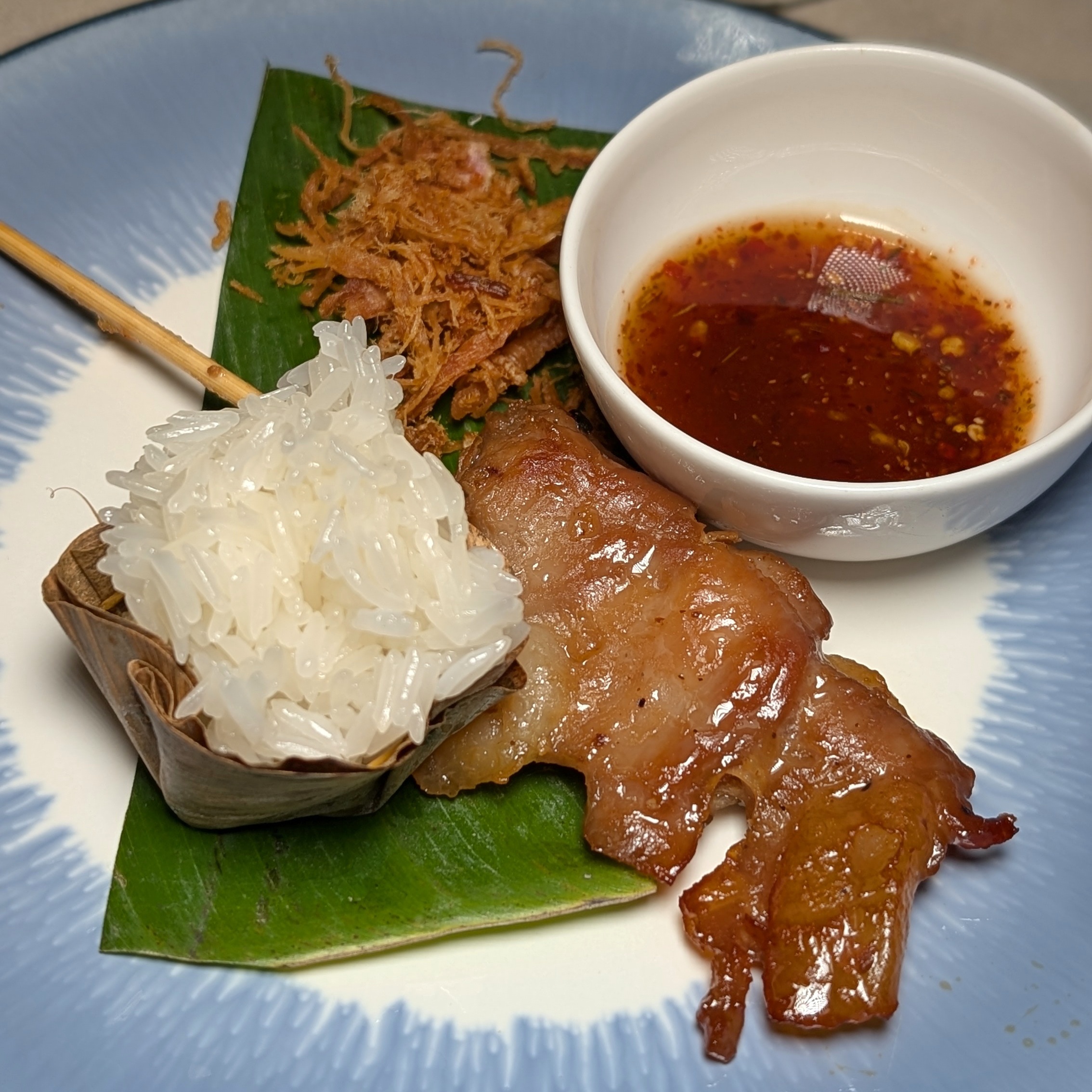 Dusit Thani Bangkok Pavilion Breakfast Moo Ping Moo Foi