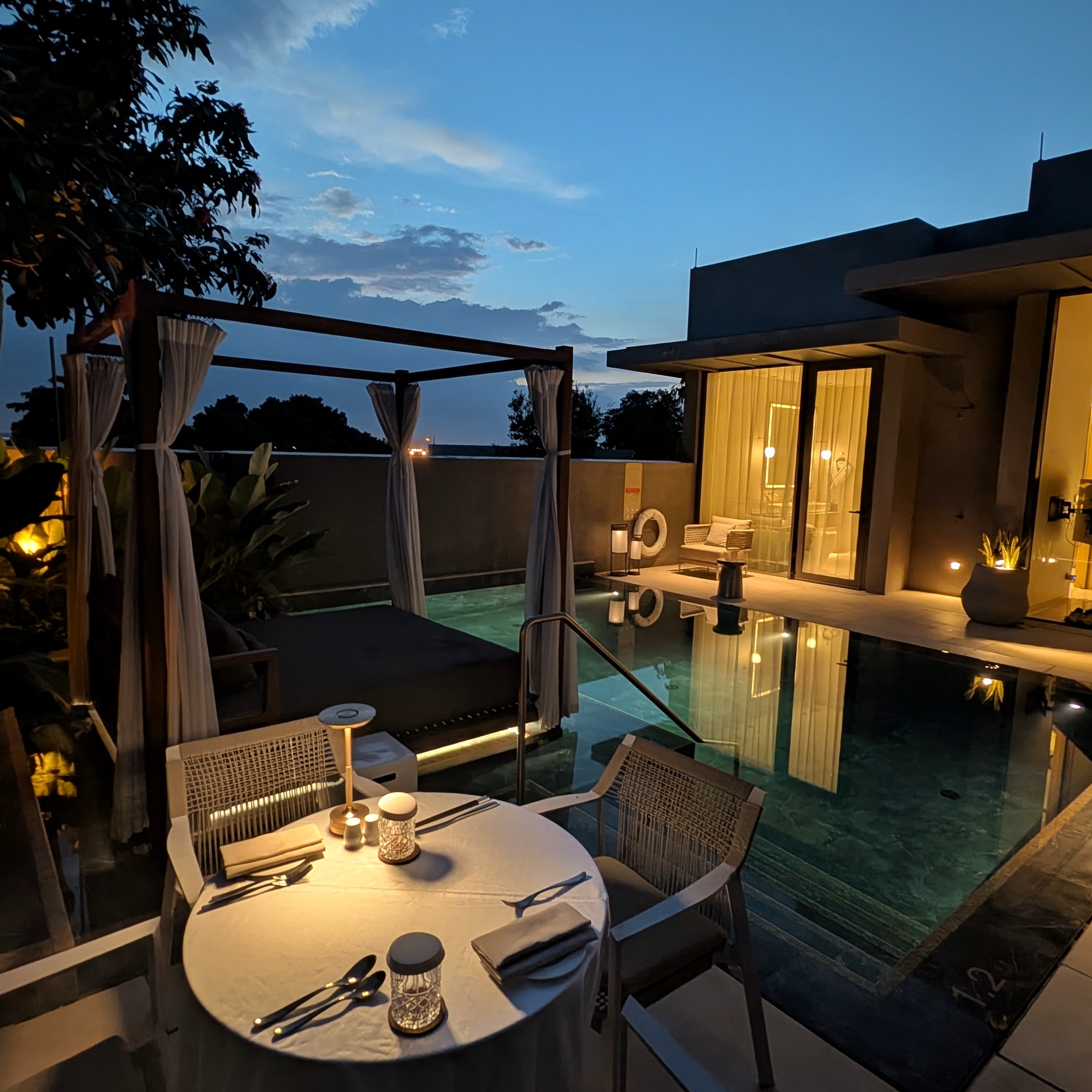 Raffles Sentosa Singapore Sunset One Bedroom Pool Villa In Room Dining Setup