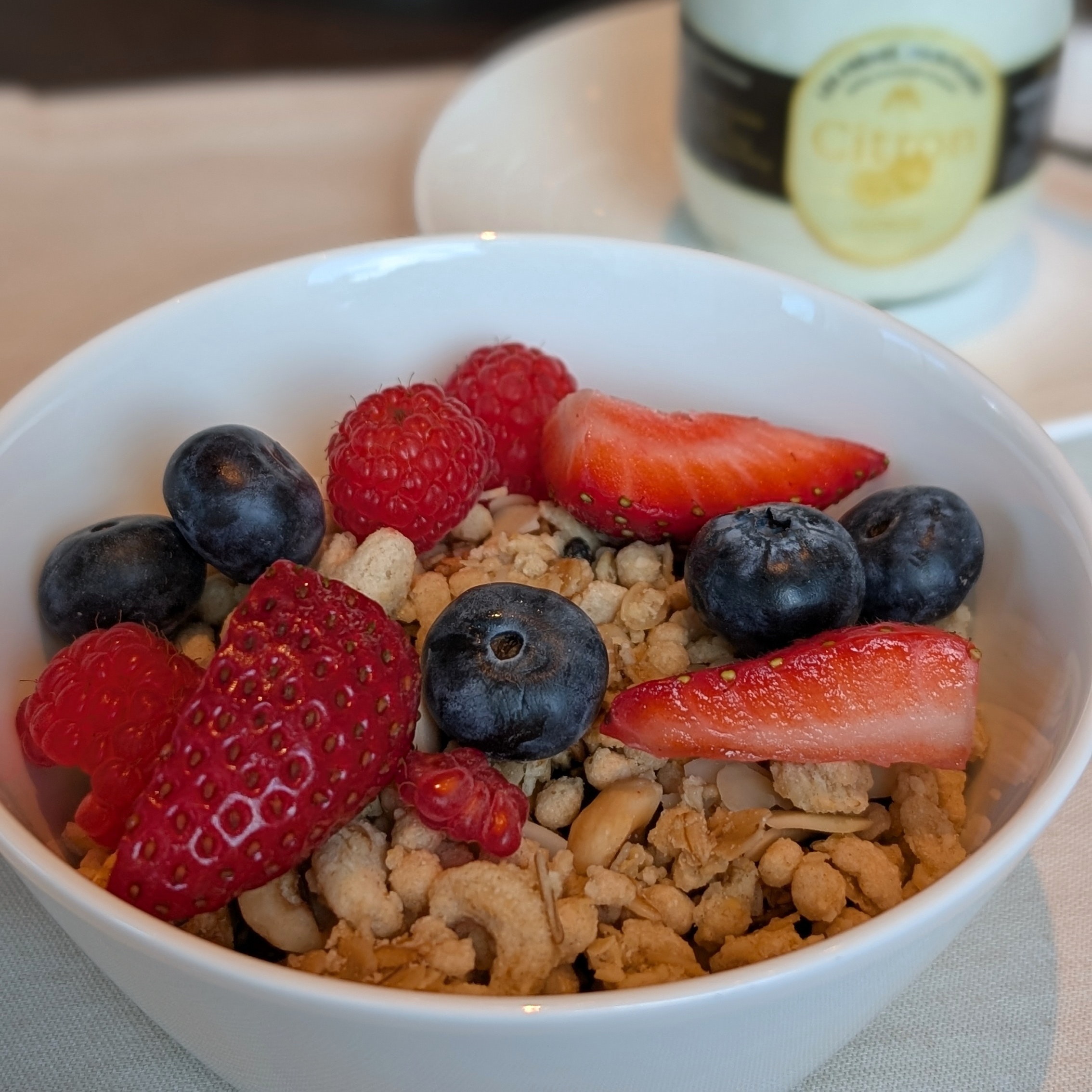 Raffles Sentosa Singapore Empire Grill Breakfast Homemade Granola with Mixed Berries