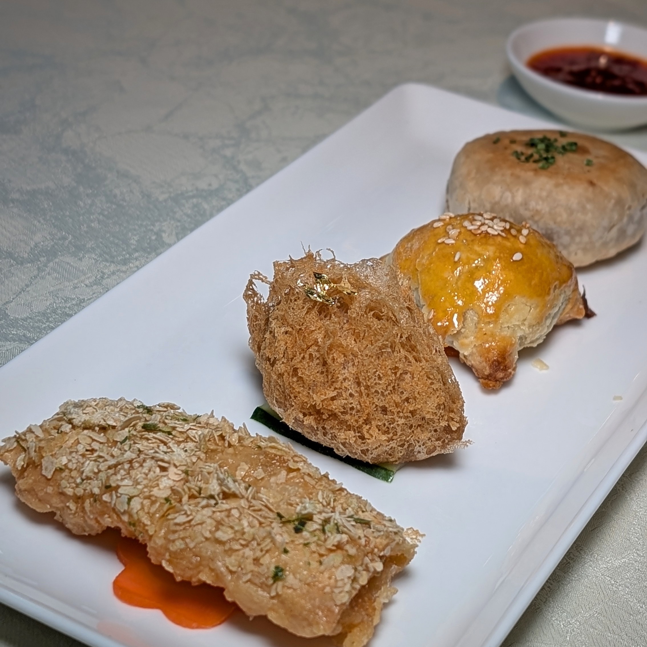 Raffles Sentosa Singapore Royal China Weekend Dim Sum Set Lunch Baked and Fried Dim Sum Combination Platter