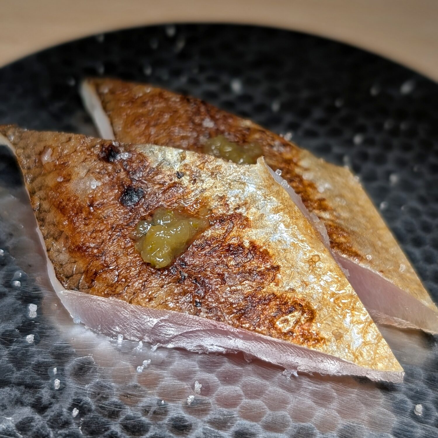 Sushi Muni Kama with Yuzu Kosho Salt