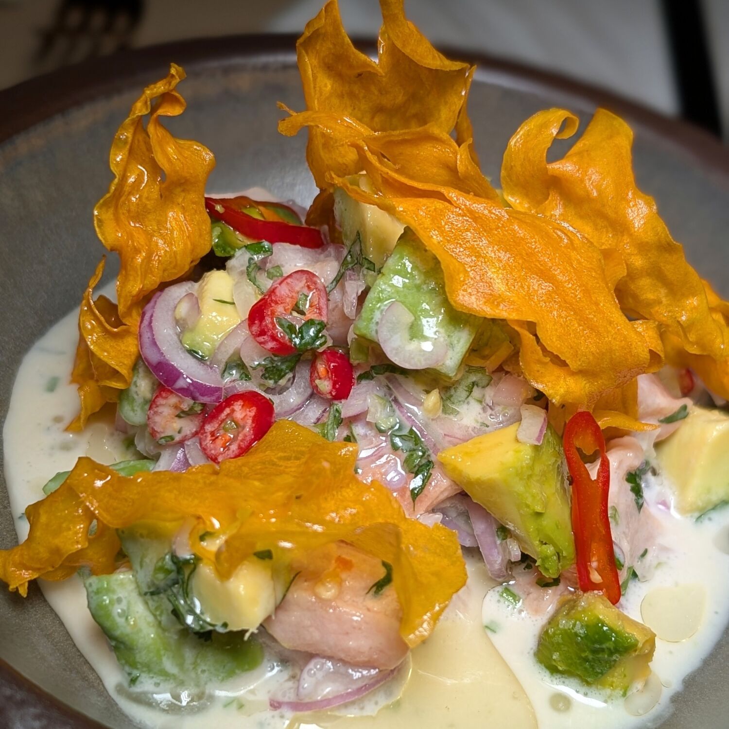 Varel Singapore Hathaway Autograph Salmon and Coconut Kinilaw